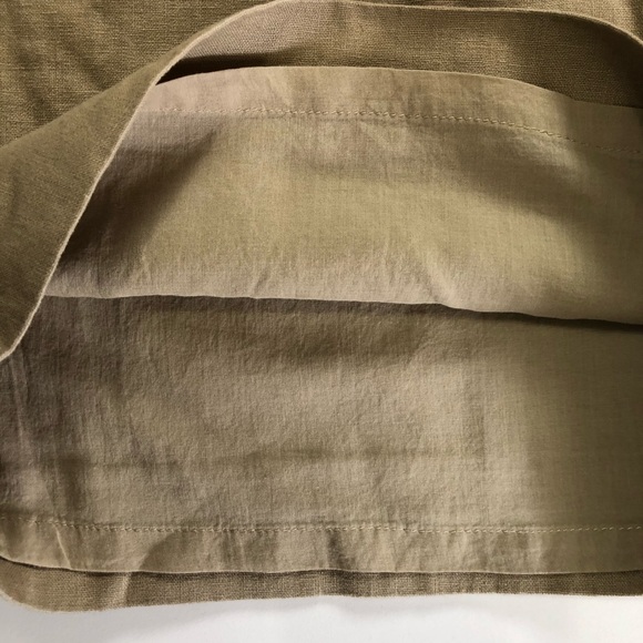 J. Crew Factory Khaki Tan Sleeveless Linen Blend V-neck Belted Jumpsuit - Picture 8 of 12